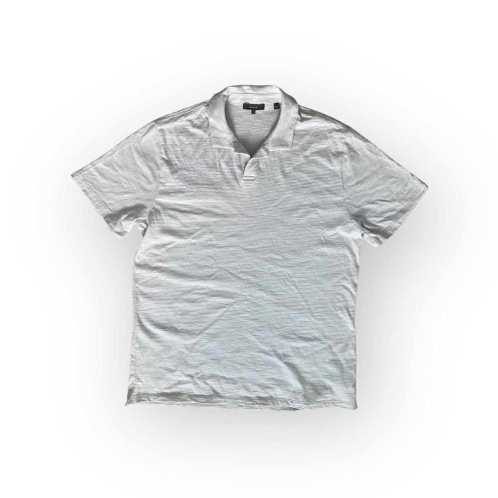 Vince Polo Light Gray Striped Size XL Shirt 100% Cotton